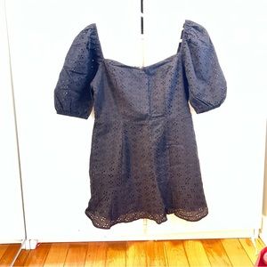 Cotton mini black dress